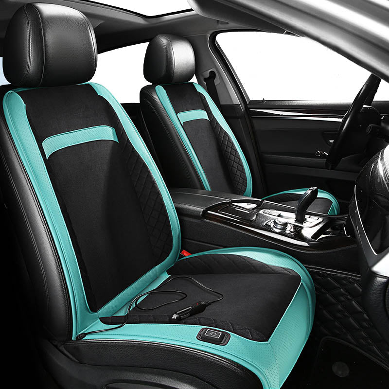 Heated Car Seat Cover - Automatic Shut-Off / Two-Seat Blue