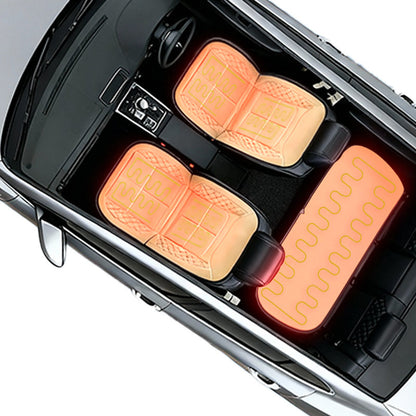 Upgraded Heated Car Seat Cushion - Automatic Shut-Off / Full Beige Set