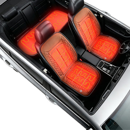 Upgraded Heated Car Seat Cushion - Automatic Shut-Off / Full Brown Set