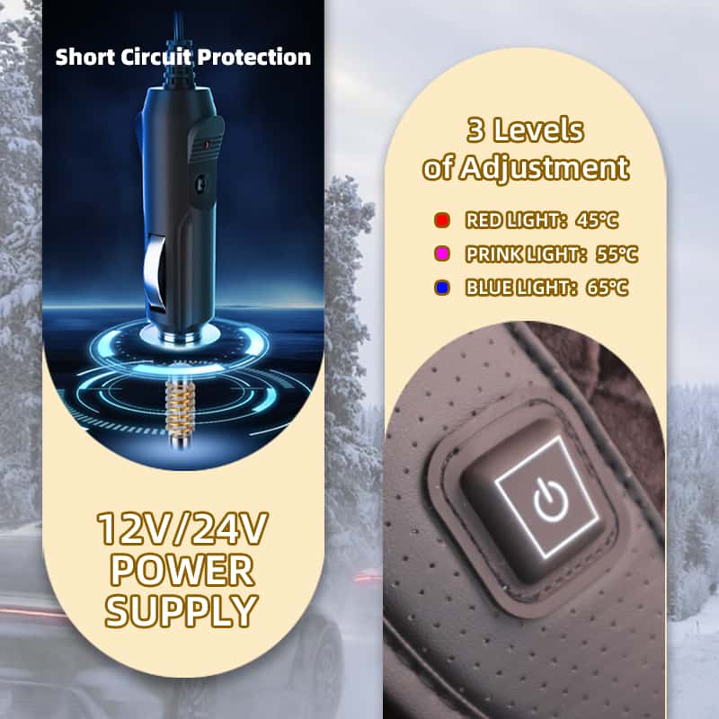 Most Popular 12V/24V Heated Car Seat Cushion In Winter